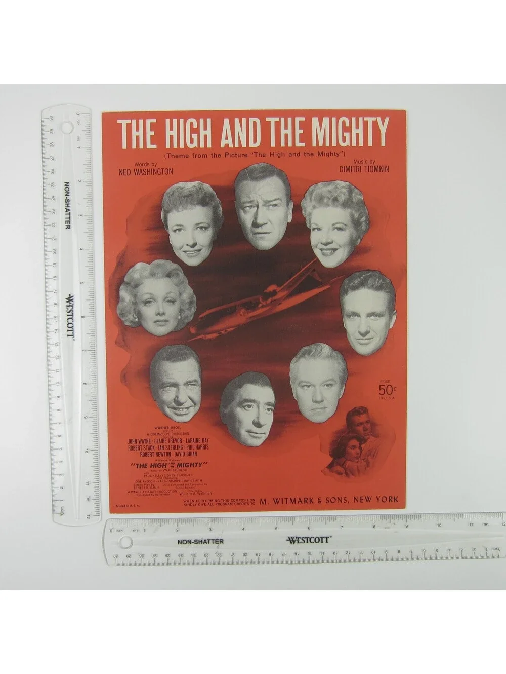 Sheet Music The High And The Mighty John Wayne Claire Trevor Laraine Day 1944